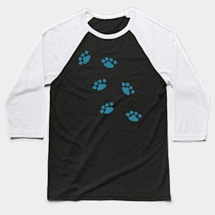 Teal Paw Prints Baseball T-Shirt